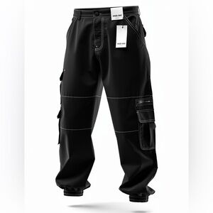 Chic Black Cargo Joggers